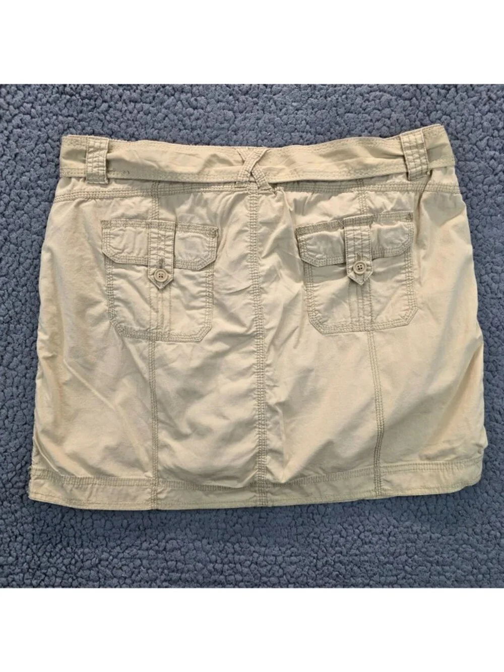 St. Johns Stretch Skort 12 Beige Cotton Utility Casual Granola Weekends Preppy
